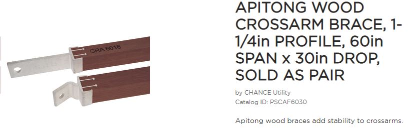 Brace Crossarm 30in drop